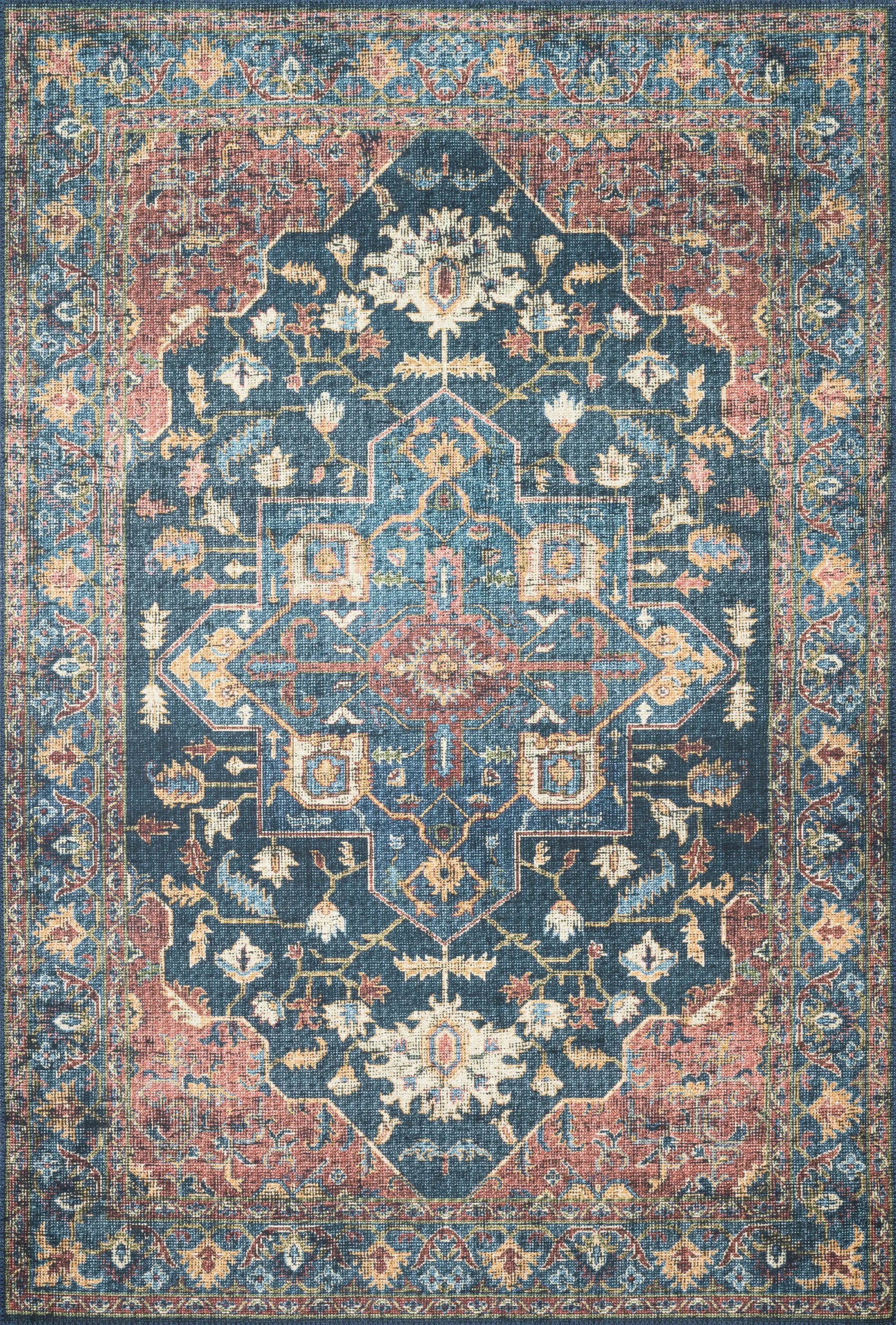 Skye SKY-08 Denim / Brick Area Rug by Loloi