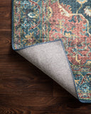 Skye SKY-08 Denim / Brick Area Rug, denim blue with brick accents in a distressed traditional pattern