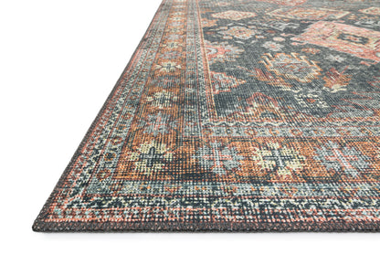Skye SKY-10 Sea / Rust Area Rug, sea tones with rust accents in a distressed vintage medallion pattern