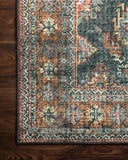 Skye SKY-10 Sea / Rust Area Rug, sea tones with rust accents in a distressed vintage medallion pattern