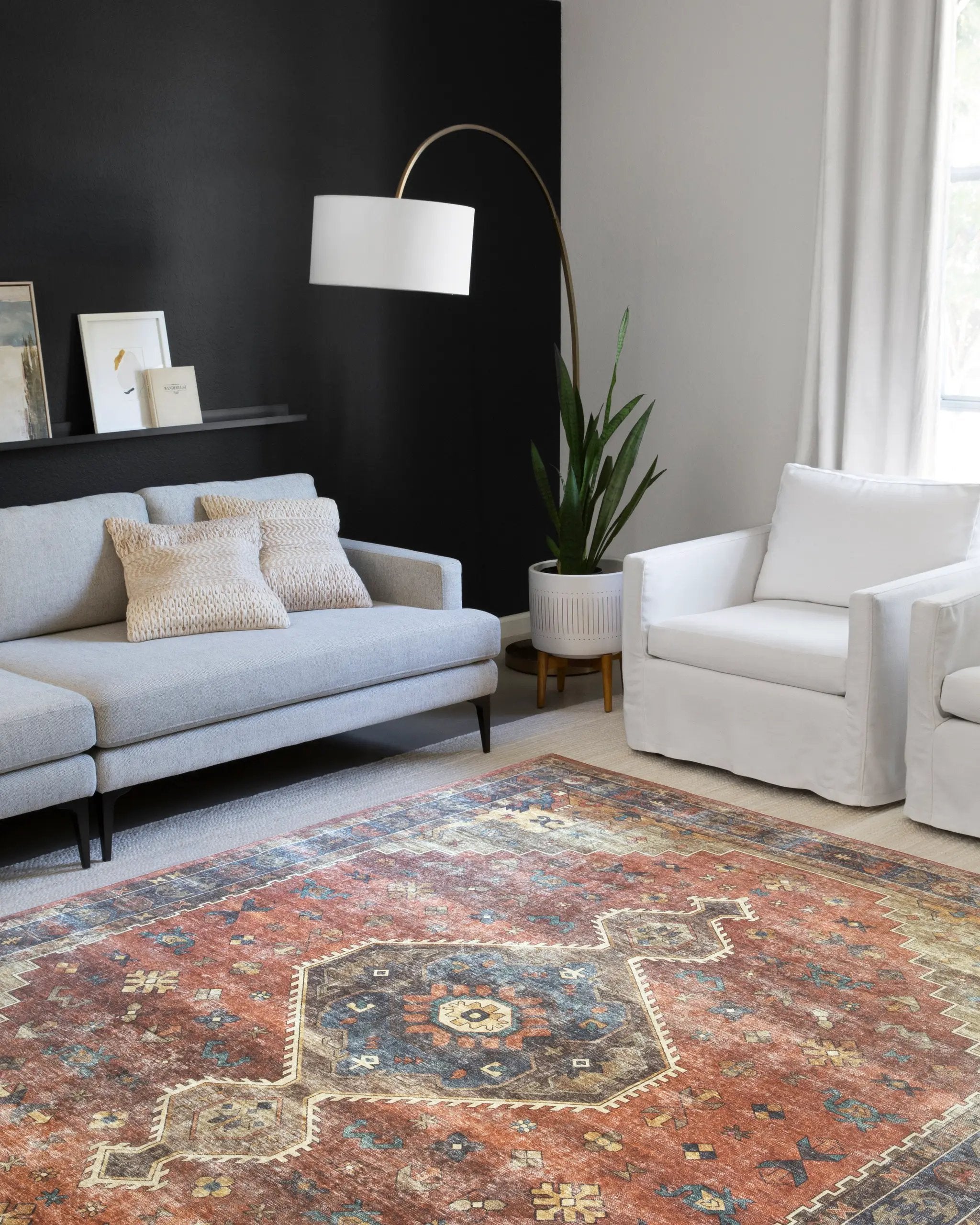 Skye SKY-11 Rust / Blue Area Rug by Loloi