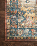 Skye SKY-11 Rust / Blue Area Rug, rich rust and blue tones with distressed vintage medallion design