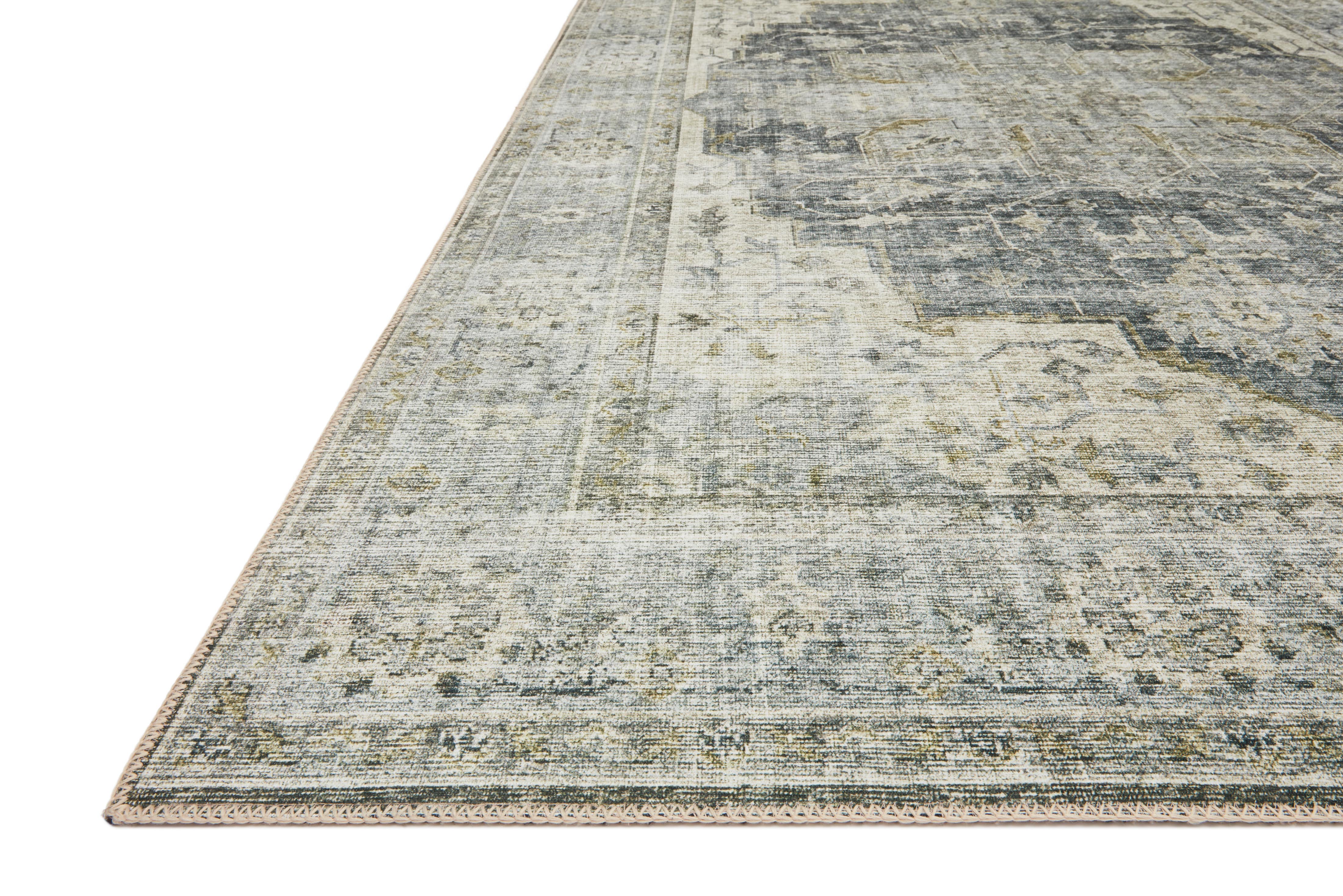 Skye SKY-12 Charcoal / Dove Area Rug, charcoal and dove tones with distressed vintage medallion pattern