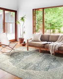 Skye SKY-12 Charcoal / Dove Area Rug, charcoal and dove tones with distressed vintage medallion pattern