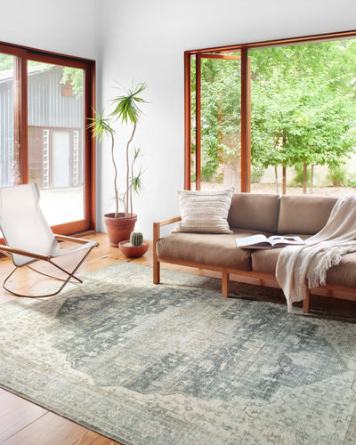 Skye SKY-12 Charcoal / Dove Area Rug, charcoal and dove tones with distressed vintage medallion pattern