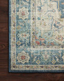 Skye SKY-12 Ocean / Multi Area Rug, ocean hues with multicolor detailing in distressed vintage medallion pattern