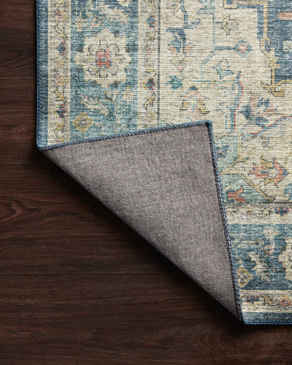 Skye SKY-12 Ocean / Multi Area Rug, ocean hues with multicolor detailing in distressed vintage medallion pattern