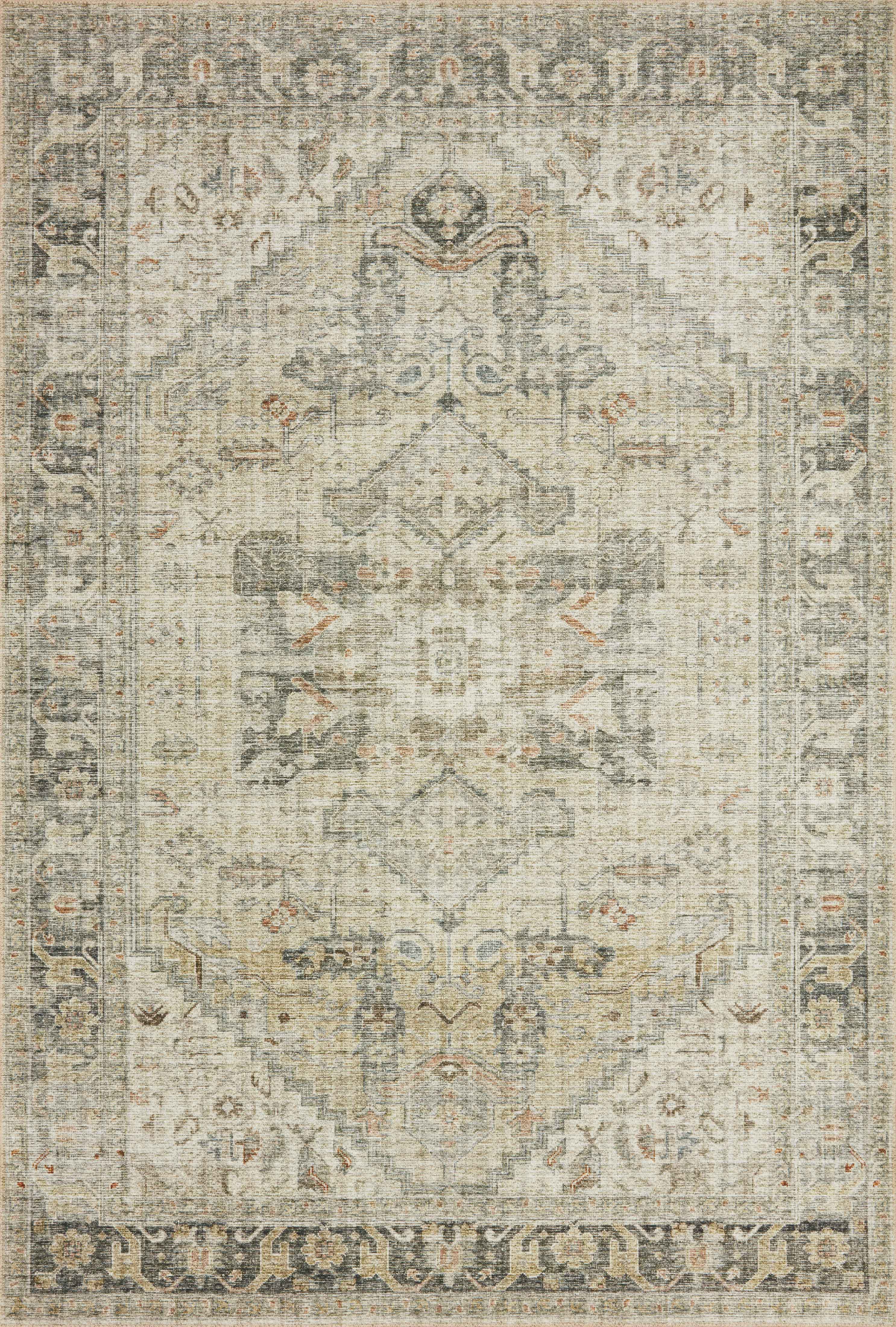 Skye SKY-13 Natural / Sand Area Rug, neutral natural and sand tones with distressed vintage medallion pattern