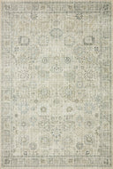 Skye SKY-14 Natural / Sage Area Rug, calming sage and natural tones with distressed vintage medallion pattern