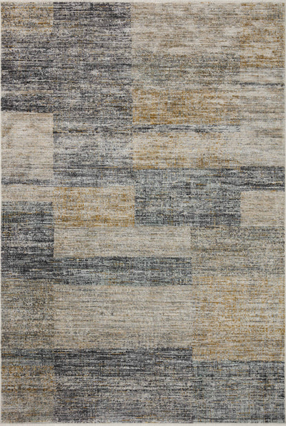 The Soho SOH-08 Grey / Gold Area Rug offers elegant grey and radiant gold sophistication and contemporary and abstract charm in a power-loomed 100% polyester area rug