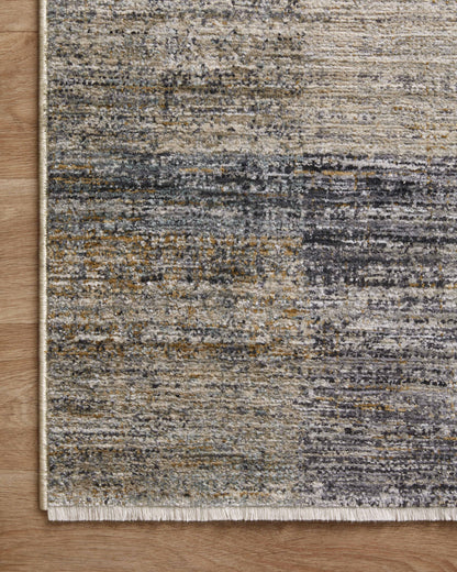 The Soho SOH-08 Grey / Gold Area Rug offers elegant grey and radiant gold sophistication and contemporary and abstract charm in a power-loomed 100% polyester area rug