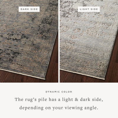 Dressed in deep charcoal and cool slate hues with traditional detail, the Sonnet SNN-05 Charcoal / Slate Area Rug is a power-loomed polypropylene and polyester area rug that completes any room