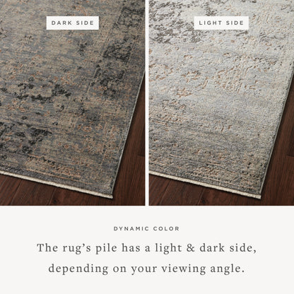 Dressed in deep charcoal and cool slate hues with traditional detail, the Sonnet SNN-05 Charcoal / Slate Area Rug is a power-loomed polypropylene and polyester area rug that completes any room