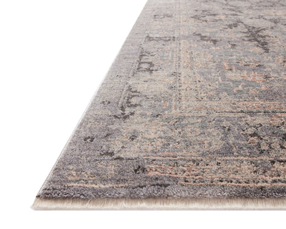 Dressed in deep charcoal and cool slate hues with traditional detail, the Sonnet SNN-05 Charcoal / Slate Area Rug is a power-loomed polypropylene and polyester area rug that completes any room