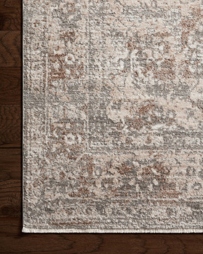 The Sonnet SNN-05 Silver / Natural Area Rug transforms any space with shimmering silver and warm natural tones and traditional design in a power-loomed polypropylene and polyester area rug