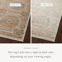 A power-loomed polypropylene and polyester area rug in warm apricot and vibrant multi-toned tones with traditional motifs, the Sonnet SNN-06 Apricot / Multi Area Rug grounds your room beautifully