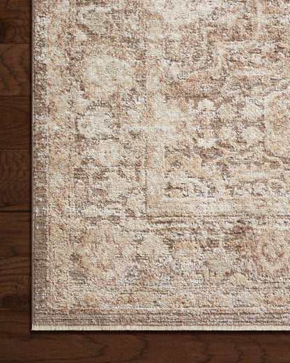 The Sonnet SNN-09 Mocha / Tan Area Rug showcases luxurious mocha and sandy tan tones in a power-loomed polypropylene and polyester area rug with traditional style