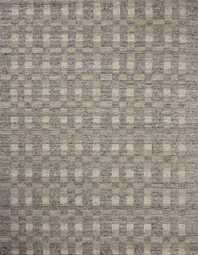 The Sonya SOY-04 Stone / Natural Area Rug highlights grounding stone and warm natural tones and graphic texture in a beautifully made hand-loomed wool area rug