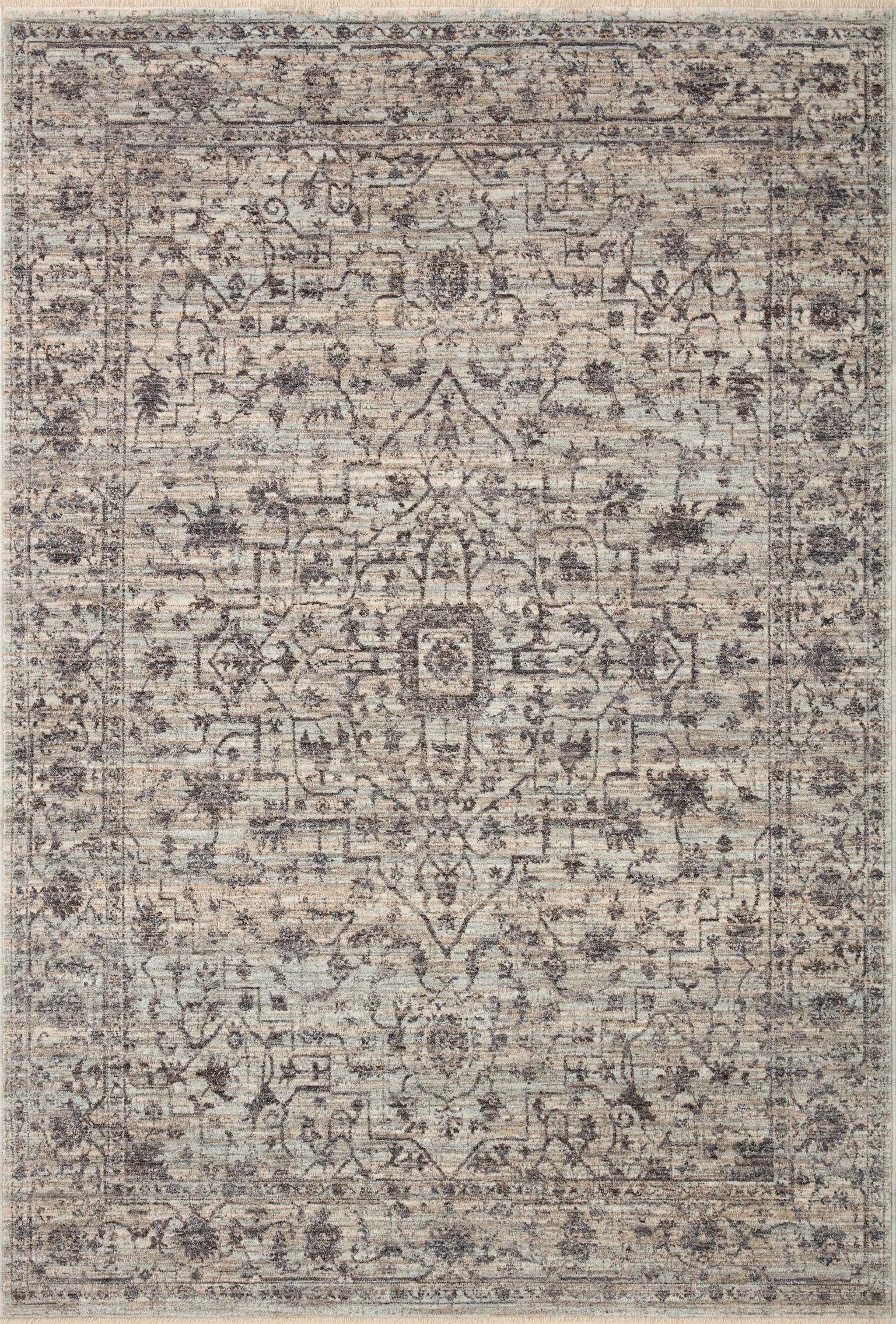 Sorrento SOR-01 Mist / Charcoal Area Rug by Loloi