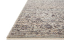 Crafted as a power-loomed 100% polyester area rug, the Sorrento SOR-01 Mist / Charcoal Area Rug brings soft misty and deep charcoal warmth and vintage character to your space