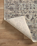 Crafted as a power-loomed 100% polyester area rug, the Sorrento SOR-01 Mist / Charcoal Area Rug brings soft misty and deep charcoal warmth and vintage character to your space