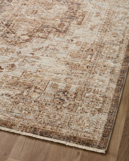 The Sorrento SOR-03 Mocha / Multi Area Rug blends luxurious mocha and vibrant multi-toned tones and vintage motifs into a power-loomed 100% polyester area rug with timeless appeal