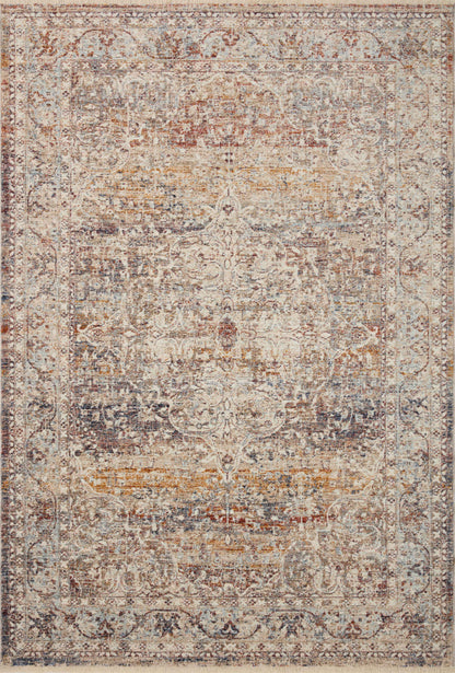 A stunning power-loomed 100% polyester area rug with vintage detail, the Sorrento SOR-04 Natural / Multi Area Rug features warm natural and vibrant multi-toned tones for a polished look