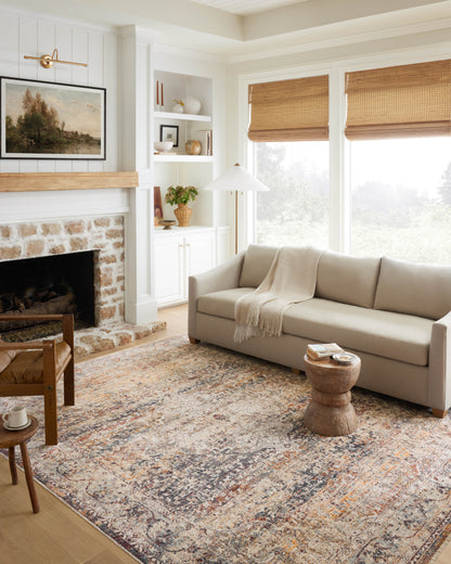 A stunning power-loomed 100% polyester area rug with vintage detail, the Sorrento SOR-04 Natural / Multi Area Rug features warm natural and vibrant multi-toned tones for a polished look