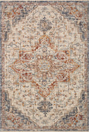 The Sorrento SOR-05 Ivory / Fiesta Area Rug delivers refined ivory and lively fiesta beauty and vintage elegance in a power-loomed 100% polyester area rug