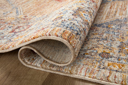 Designed with vintage artistry in vibrant multi-toned and glowing sunset hues, the Sorrento SOR-06 Multi / Sunset Area Rug is a power-loomed 100% polyester area rug that stands out