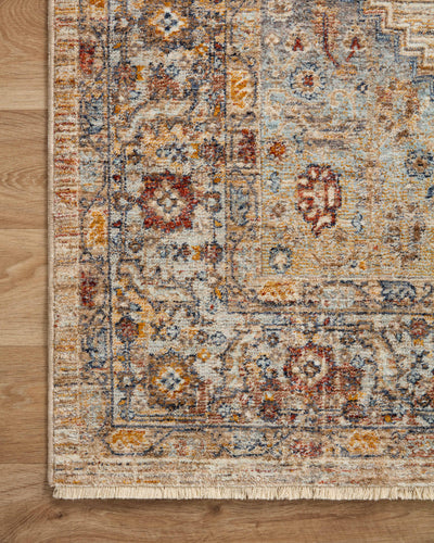 Designed with vintage artistry in vibrant multi-toned and glowing sunset hues, the Sorrento SOR-06 Multi / Sunset Area Rug is a power-loomed 100% polyester area rug that stands out