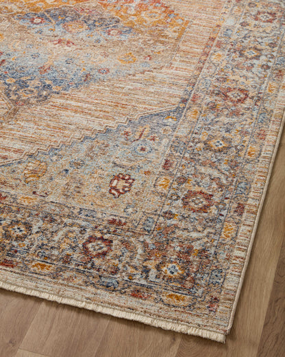 Designed with vintage artistry in vibrant multi-toned and glowing sunset hues, the Sorrento SOR-06 Multi / Sunset Area Rug is a power-loomed 100% polyester area rug that stands out