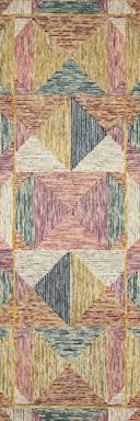 Rich in shimmering silver and lively fiesta hues with geometric and eclectic detail, the Spectrum SPE-01 Silver / Fiesta Area Rug is a hooked wool area rug built for style and comfort