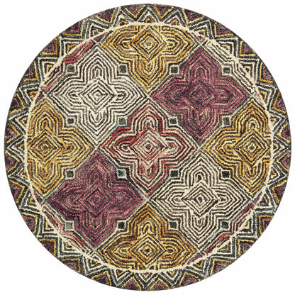 The Spectrum SPE-03 Charcoal / Multi Area Rug brings deep charcoal and vibrant multi-toned character and geometric and eclectic flair to your home in a hooked wool area rug