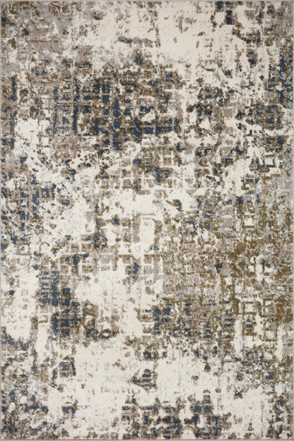 Finished in distinctive pewter and earthy olive tones with abstract styling, the Spirit SPI-01 Pewter / Olive Area Rug is a power-loomed 100% polypropylene area rug for modern living