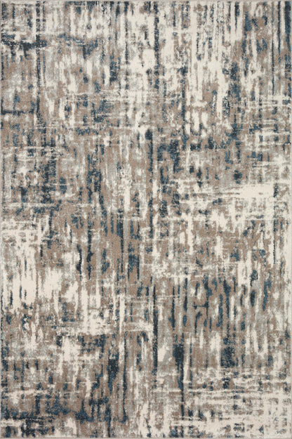 A power-loomed 100% polypropylene area rug with abstract design in grounding stone and calming blue hues, the Spirit SPI-02 Stone / Blue Area Rug is a standout in any décor