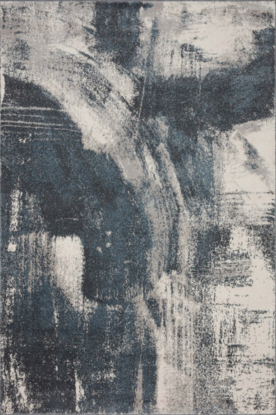 Dressed in deep indigo and refined ivory hues with abstract detail, the Spirit SPI-04 Indigo / Ivory Area Rug is a power-loomed 100% polypropylene area rug that completes any room
