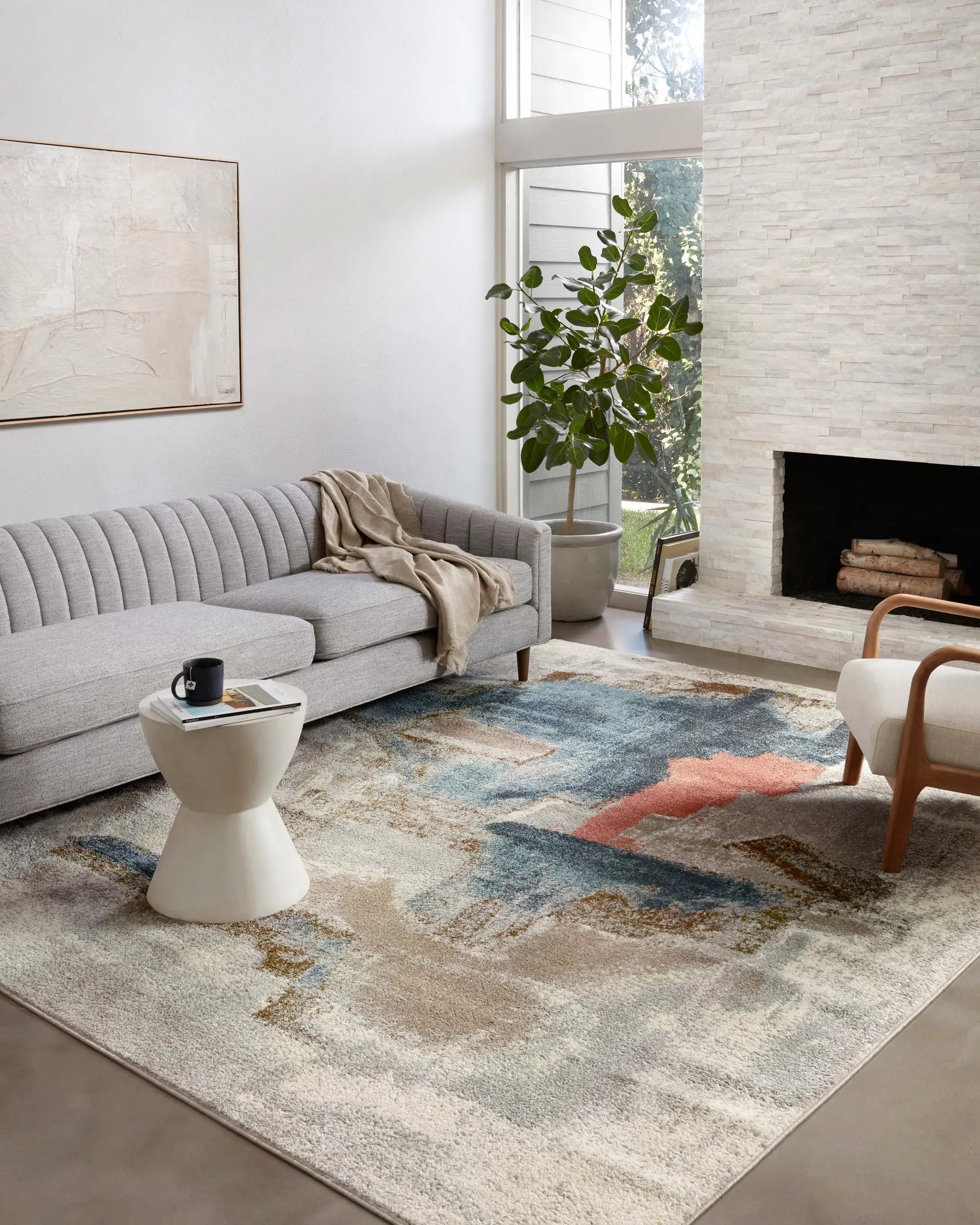 Spirit SPI-05 Stone / Multi Area Rug by Loloi