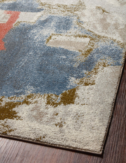 The Spirit SPI-05 Stone / Multi Area Rug transforms any space with grounding stone and vibrant multi-toned tones and abstract design in a power-loomed 100% polypropylene area rug