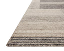 The Stiles STI-01 Dove / Ink Area Rug is a hand-tufted 100% wool area rug that radiates gentle dove and bold ink charm and colorblock and ribbed elegance