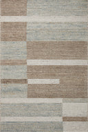 Layered in rich tobacco and tranquil lagoon hues with colorblock and ribbed patterns, the Stiles STI-02 Tobacco / Lagoon Area Rug is a hand-tufted 100% wool area rug perfect for any setting