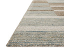 Layered in rich tobacco and tranquil lagoon hues with colorblock and ribbed patterns, the Stiles STI-02 Tobacco / Lagoon Area Rug is a hand-tufted 100% wool area rug perfect for any setting