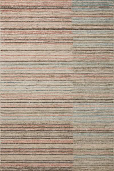 The Stiles STI-03 Beige / Multi Area Rug showcases warm beige and vibrant multi-toned tones in a hand-tufted 100% wool area rug with colorblock and ribbed style