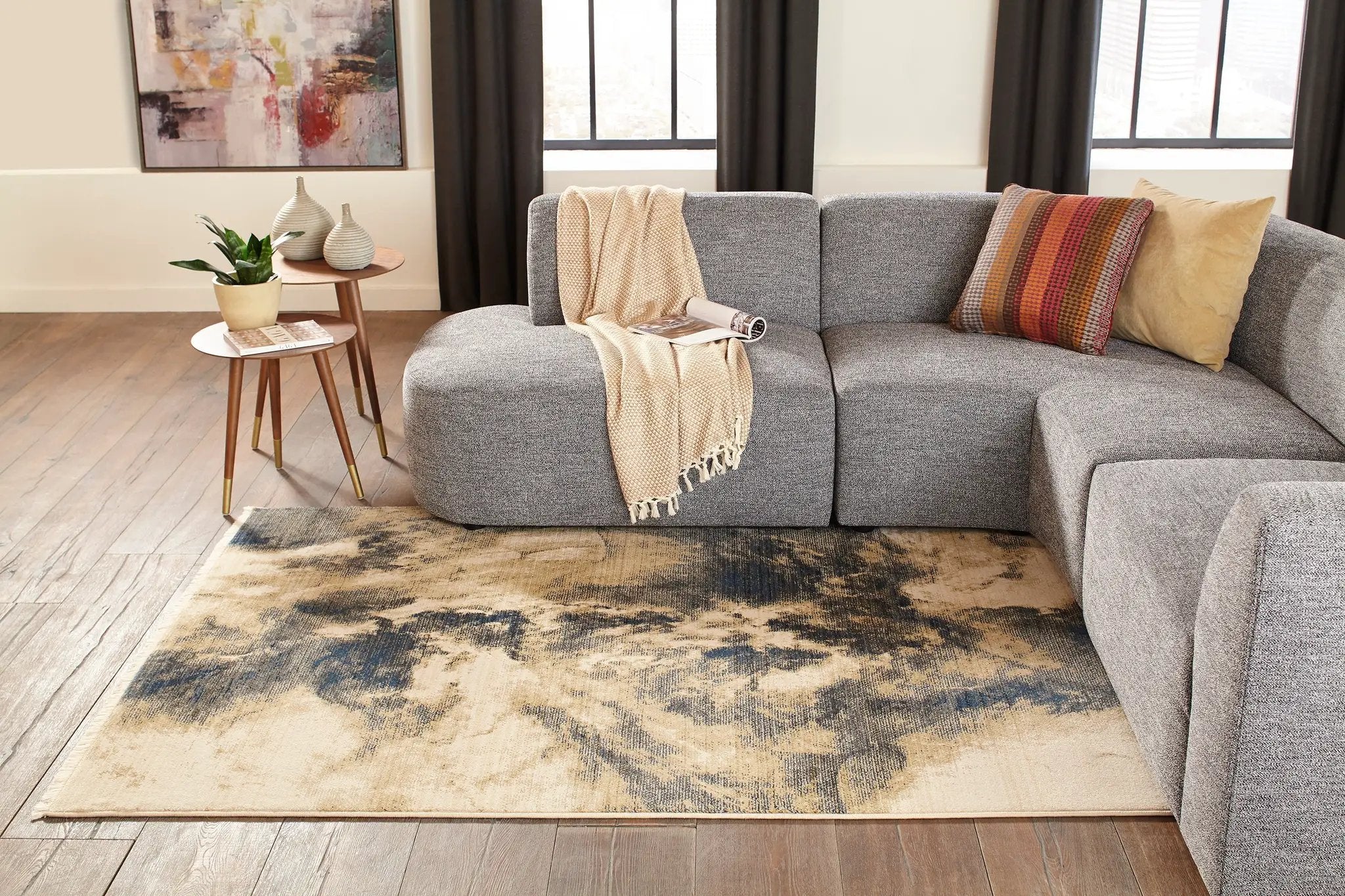 Studio STU-3 Blue Area Rug by Momeni