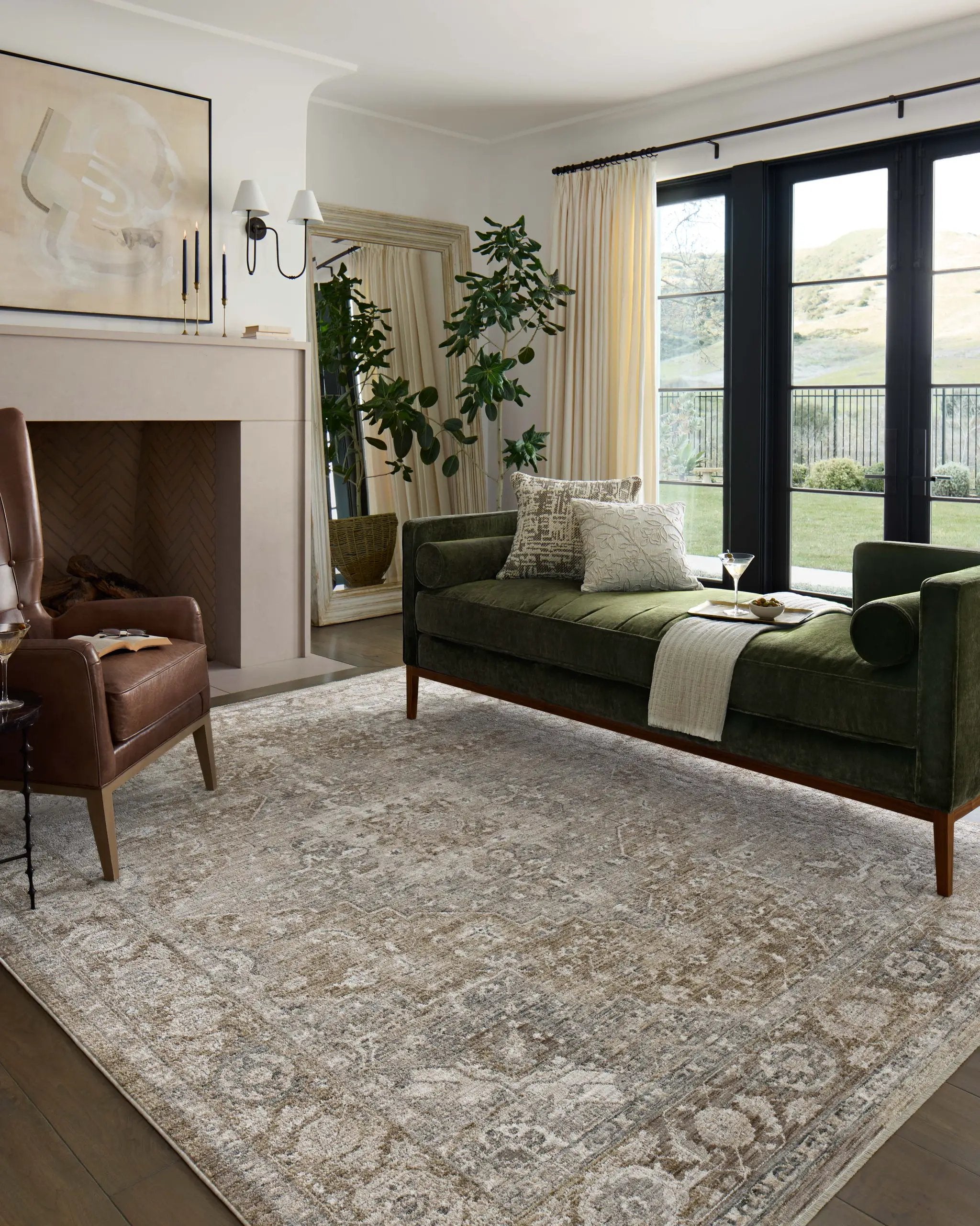Tabitha TAI-01 Khaki / Slate Area Rug by Loloi