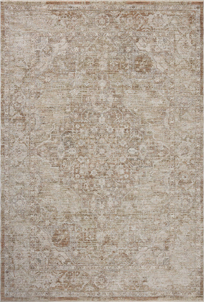 Featuring warm natural and earthy clay hues and traditional detail, the Tabitha TAI-01 Natural / Clay Area Rug is a power-loomed polyester area rug for any room