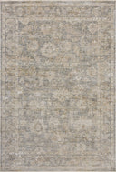The Tabitha TAI-04 Slate / Natural Area Rug blends cool slate and warm natural tones and traditional motifs into a power-loomed polyester area rug with timeless appeal
