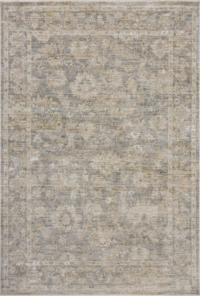 The Tabitha TAI-04 Slate / Natural Area Rug blends cool slate and warm natural tones and traditional motifs into a power-loomed polyester area rug with timeless appeal