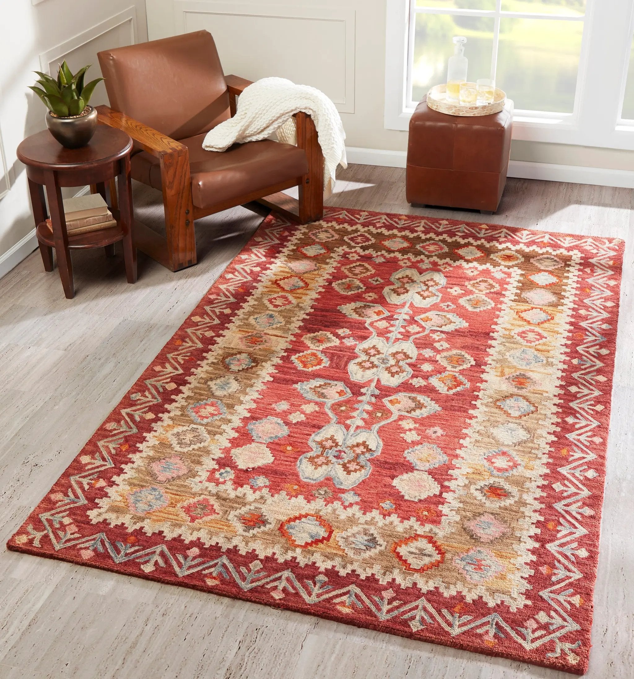 Tangier TAN-1 Red Area Rug by Momeni
