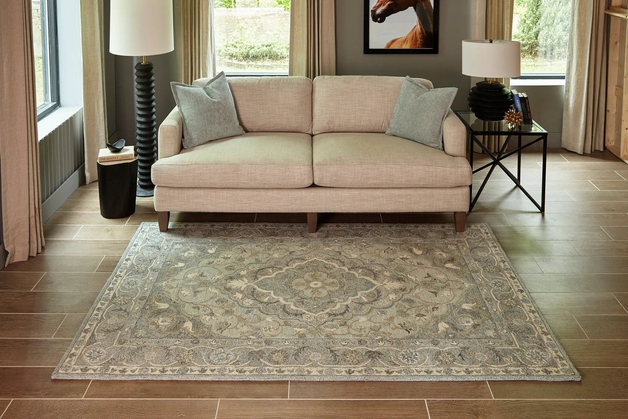 Tangier TAN-33 Blue Area Rug by Momeni